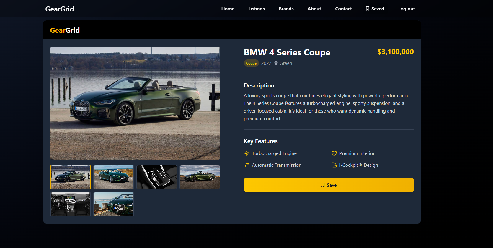 GearGrid – Car Listing Web App